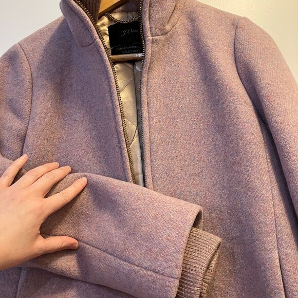 J Crew Nello Gori Purple Size 4 K0896 Lodge Coat Wool Blend - Preloved - Picture 13 of 16